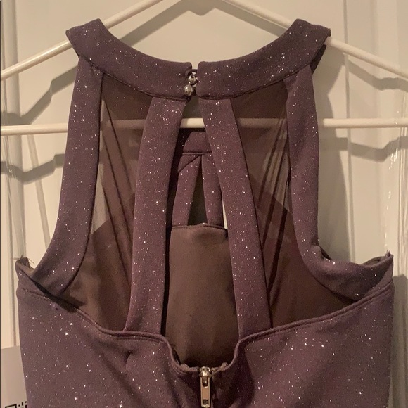 Color taupe fancy mini dress - Picture 3 of 5